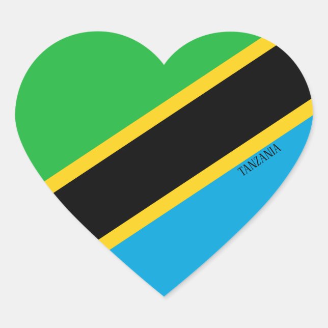 Sticker Cœur Tanzanie Drapeau patriotique (Devant)