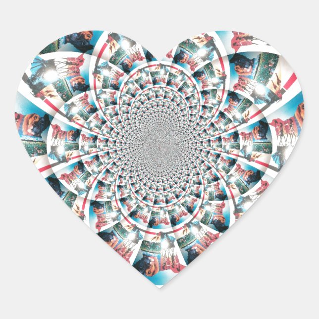 Sticker Cœur Tapisserie kényane Kaleidoscope (Devant)