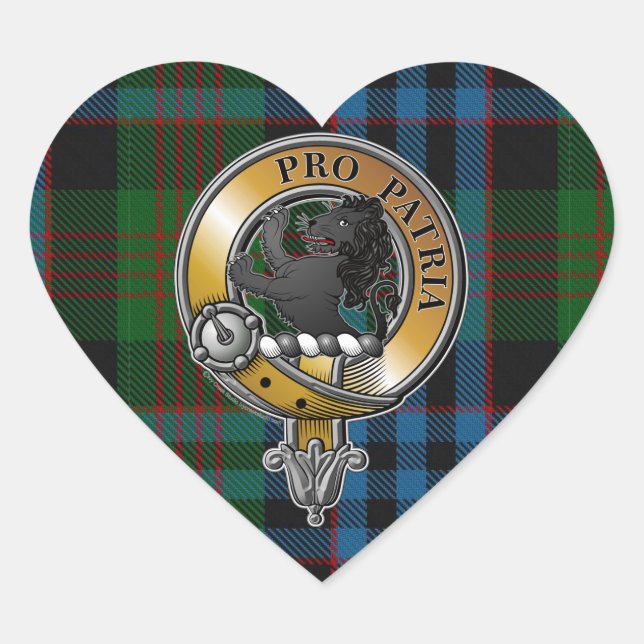Sticker Cœur Tartan et insigne des Terre-Neuve (Devant)
