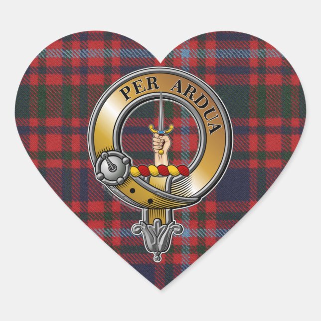 Sticker Cœur Tartan et insigne MacIntyre (Devant)