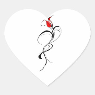 Sticker Cœur Tatouage artistique tribal surréaliste de dame à l