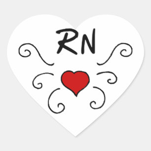 Sticker Cœur Tatouage d'amour de RN d'infirmières