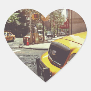 Sticker Cœur Taxi jaune de New York