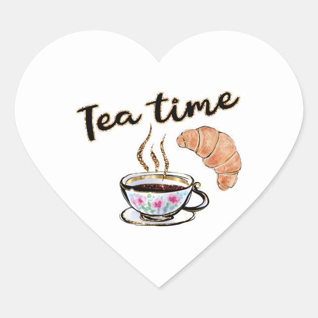 Sticker Cœur Tea time planner sticker, cadeau thé paty fournit  (Devant)