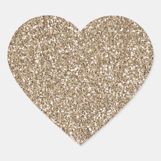 Sticker Cœur Teddy Bear Brown Gold Parties scintillant (Devant)