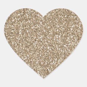 Sticker Cœur Teddy Bear Brown Gold Parties scintillant