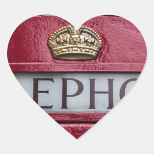 Sticker Cœur Téléphone Londres Booth Red