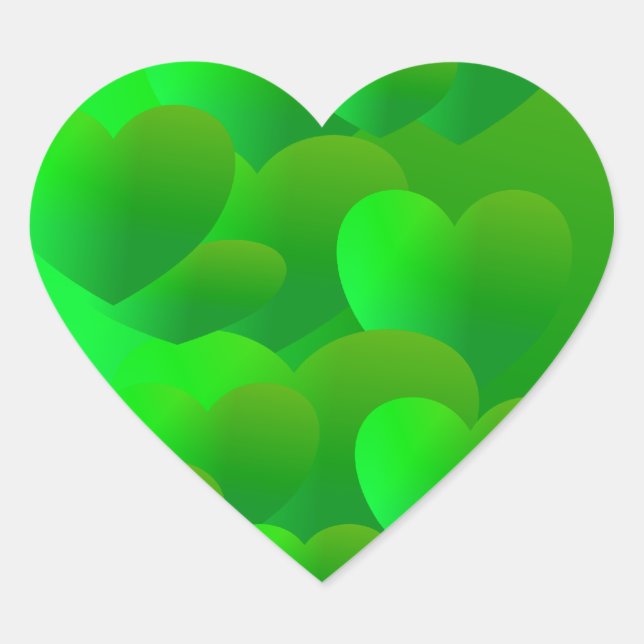 Sticker Cœur Tendances vertes (Devant)