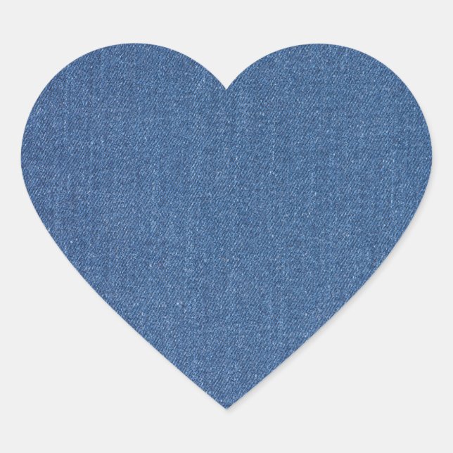 Sticker Cœur Textile fabric bleu fashion jean denim (Devant)
