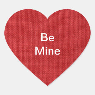 Sticker Cœur Texture en lin rouge