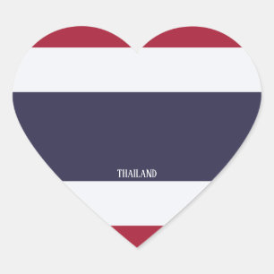 Sticker Cœur Thaïlande Drapeau magnifique patriotique