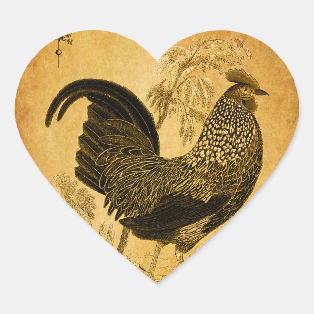 Sticker Cœur Thanksgiving Rooster (Devant)