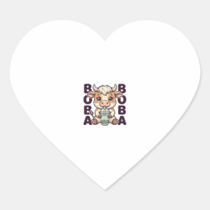 Sticker Cœur Thé aux perles de vache mignonne Design de T-Shirt