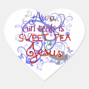 Sticker Cœur Thé doux et Jésus