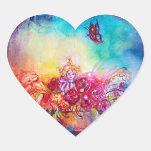 STICKER CŒUR THUMBELINA, PANIER À FLEURS ET BOUTEILLE