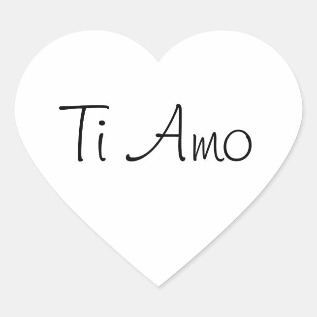 Sticker Cœur Ti Amo/I Love You (Devant)