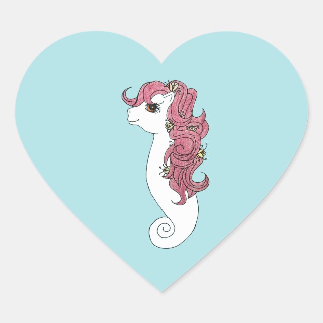 Sticker Cœur Tidal Bloom Sea Pony - G1 Inspired My Little Pony  (Devant)