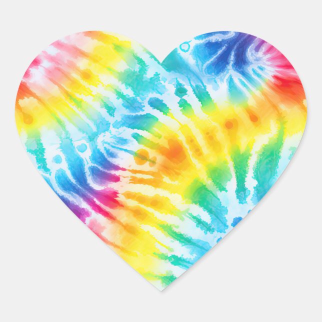 Sticker Cœur Tie cool Frotte Tie Dye (Devant)
