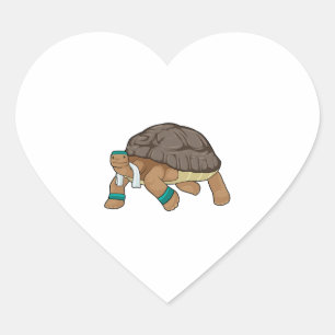 Sticker Cœur Tortue Comme Coureur Avec Serviette