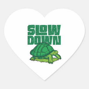Sticker Cœur Tortue de mer ralentie