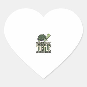 Sticker Cœur Tortue Drôle Soyez Vous-Même Design De Chemise Vin