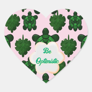 Sticker Cœur Tortue Mignonne Motif Sans Couture, Tropical 