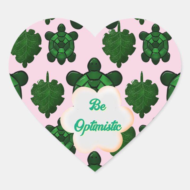 Sticker Cœur Tortue Mignonne Motif Sans Couture, Tropical  (Devant)