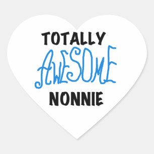 Sticker Cœur Totalement génial Nonnie Blue Text Tshirts et cade