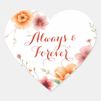 Sticker Cœur Toujours et jamais | Mariage automne