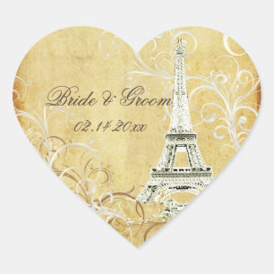 Sticker Cœur TOUR EIFFEL vintage/ÉQUIPES DE VANILLA