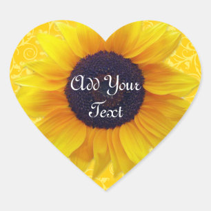 Sticker Cœur Tournesol