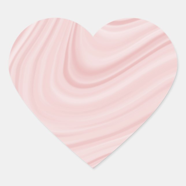 Sticker Cœur Tournures d'agate en satin rose blush (Devant)