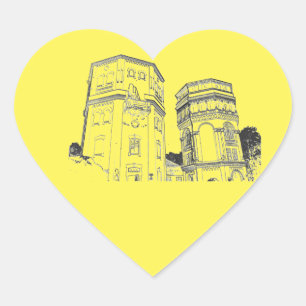 Sticker Cœur Tours d'eau de Grodno en Biélorussie