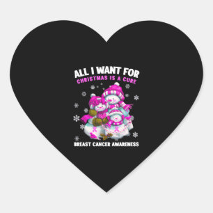 Sticker Cœur Tout Ce Que Je Veux Pour Noël Est Un Cancer Du Sei