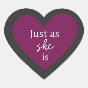 Sticker Cœur Tout comme ELLE est – Citation Cœur Féminin