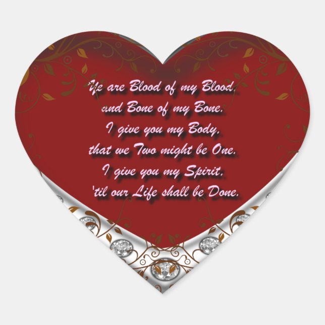 Sticker Cœur Traditionnel. Voeu écossais d'amour : Sang de mon (Devant)