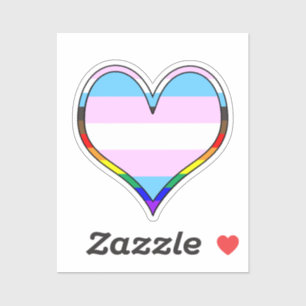 Sticker Coeur Trans Pride