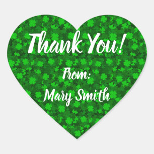 Sticker Cœur Trèfle Floral à Quatre Feuilles Moderne