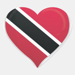 Sticker Cœur Trinidad dan Tobago love flag orgueil coeur autoco