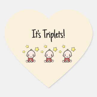Sticker Cœur Triplets !, Triplet Babies, Unisex, Neutral