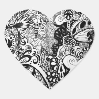 Sticker Cœur Trippy art design