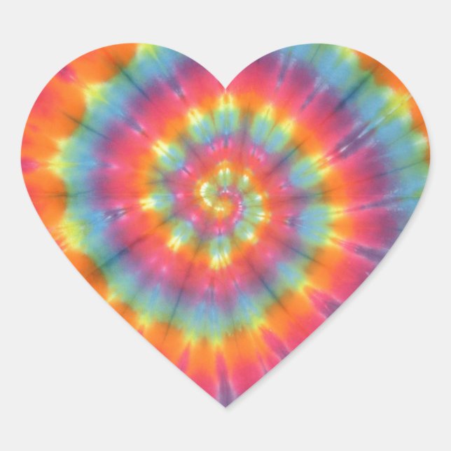 Sticker Cœur Trippy Little Swirl Tie Dye PhatDyes (Devant)