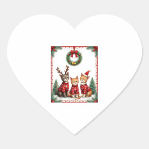 Sticker Cœur Trois Chat Drôle de Noël Chat Moche Sweat Noël Me