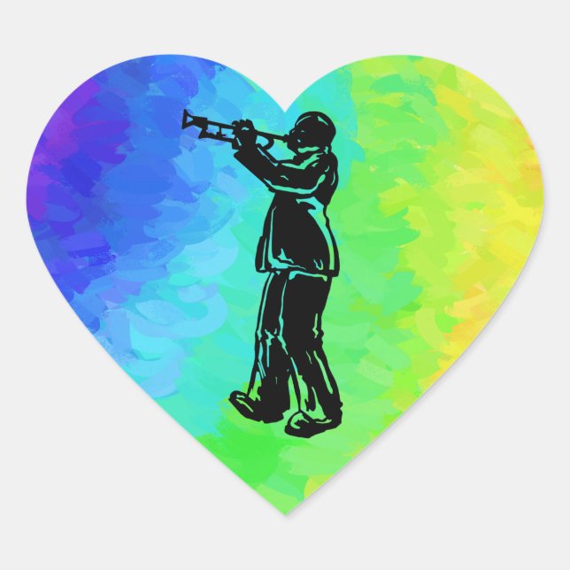 Sticker Cœur Trumpet New York Boogie Nights Rainbow (Devant)