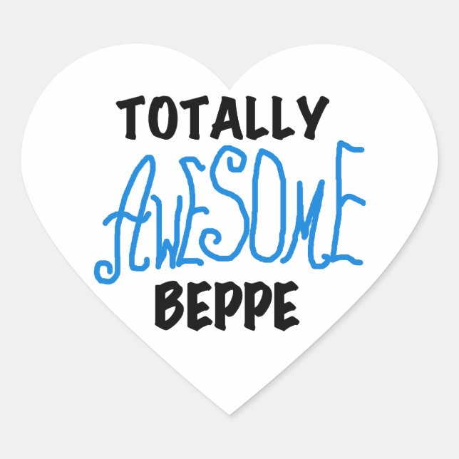 Sticker Cœur Tshirts et cadeaux de Beppe totalement géniaux (Devant)