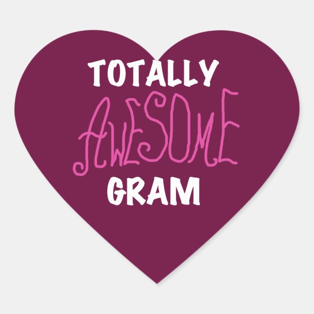 Sticker Cœur Tshirts et cadeaux rose Gram absolument géniaux (Devant)