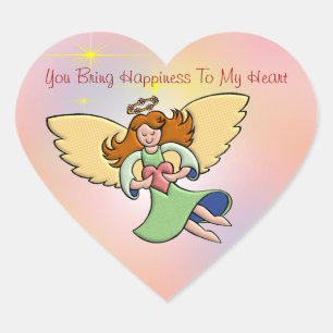 Sticker Cœur Tu Apportes Le Bonheur Dans Mon Coeur