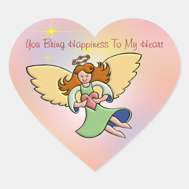 Sticker Cœur Tu Apportes Le Bonheur Dans Mon Coeur (Devant)