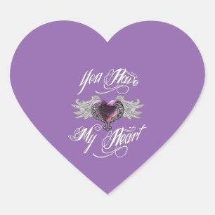 Sticker Cœur Tu As Mon Coeur Rose