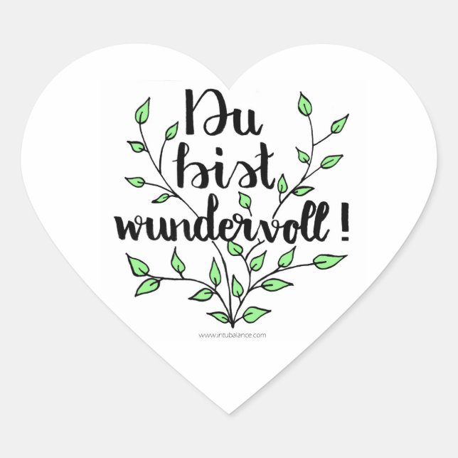Sticker Cœur Tu es magnifique (Devant)